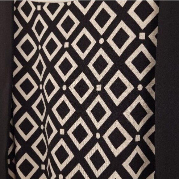 Studio I Dress And Jacket Black And Cream Geometric Pattern Petite Small - Picture 7 of 11